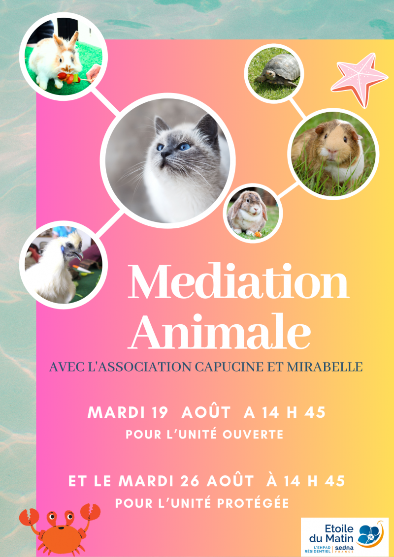 🐾 Médiation animale – Des instants de tendresse et de partage en septembre et rappel des dates d'août