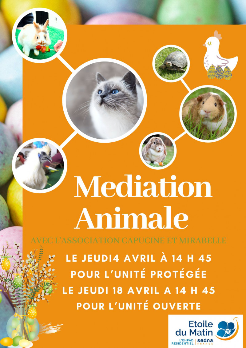 LES DATES DE LA MÉDIATION ANIMALE EN AVRIL