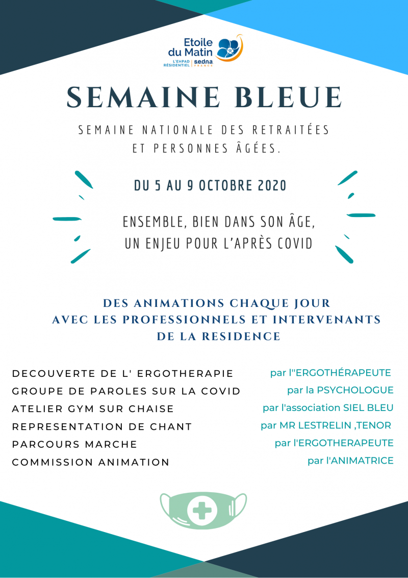 UNE SEMAINE BLEUE CHARGÉE du 5 au 9 octobre 2020