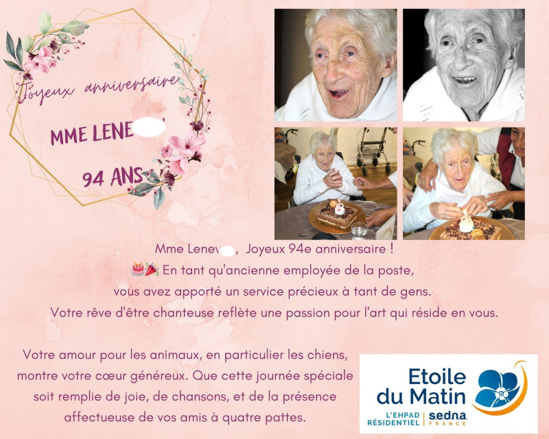 Mme Lenev....,  Joyeux 94e anniversaire !