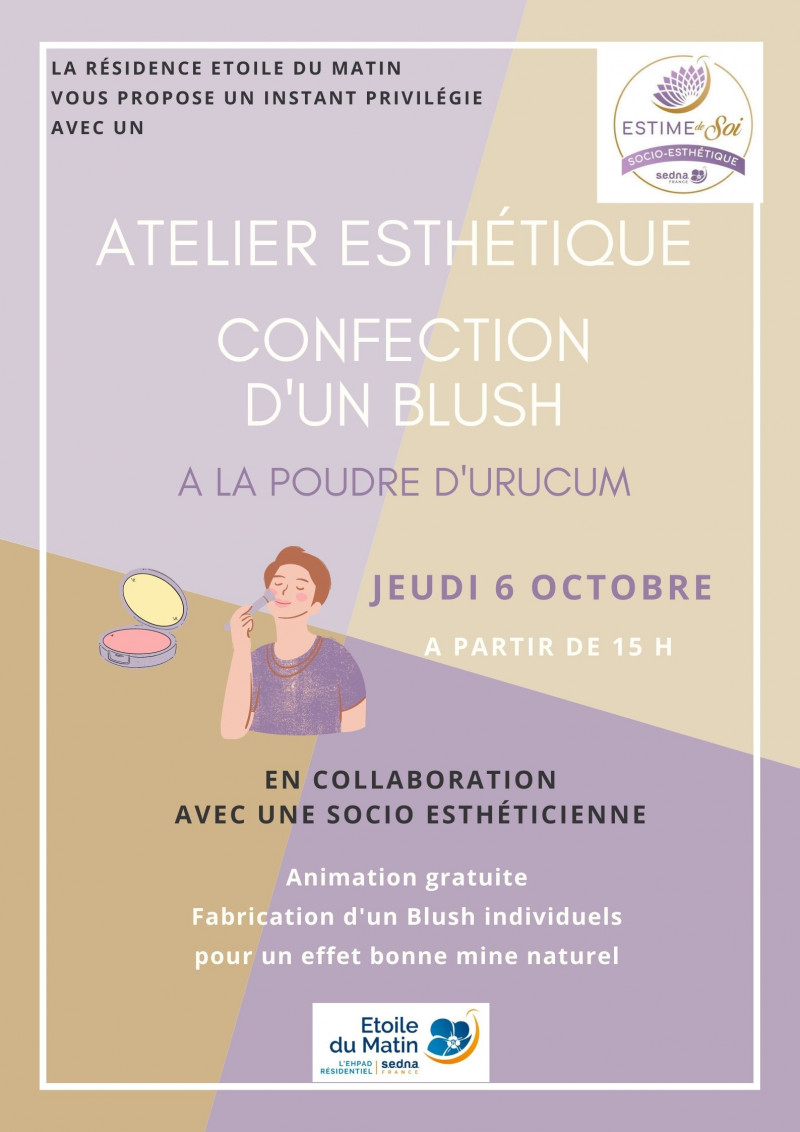 ATELIER ESTHÉTIQUE EN OCTOBRE