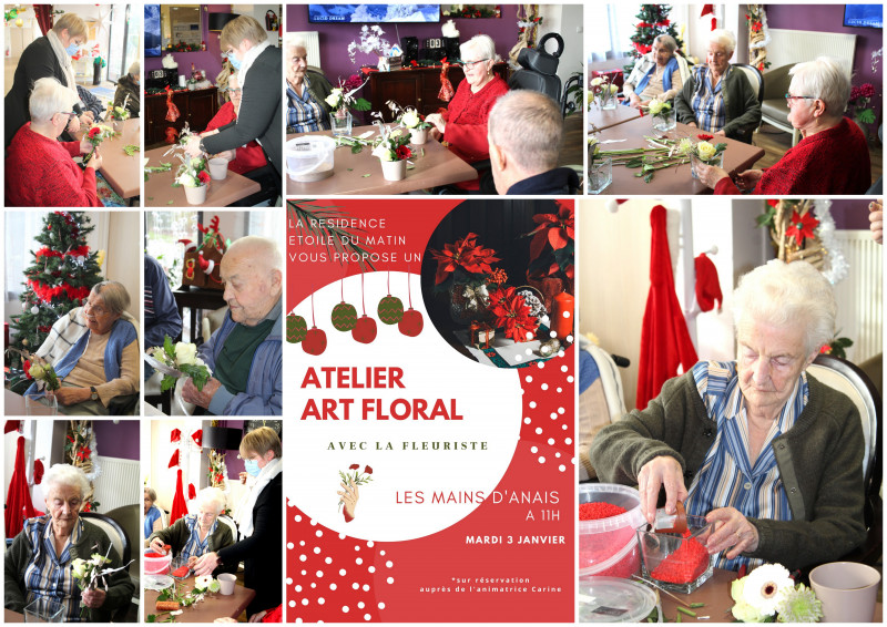PRÉPARATION DES CENTRES DE TABLE POUR LE REPAS DES FAMILLES Avec les mains D’Anaïs et son atelier art floral