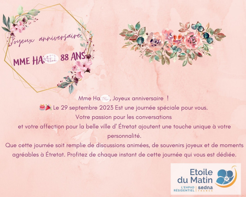 Mme Ham...., Joyeux anniversaire !