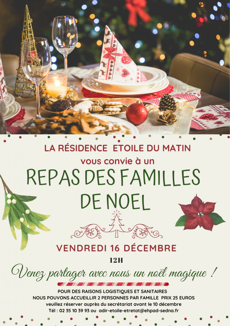 INVITATION POUR LE REPAS DES FAMILLES DE NOËL