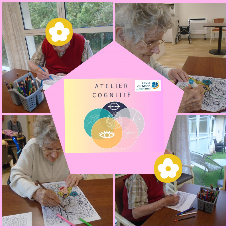 ANIMATION À L'UNITÉ PROTÉGÉE EN OCTOBRE :🎨 Ateliers cognitifs : dessin et créations en papier