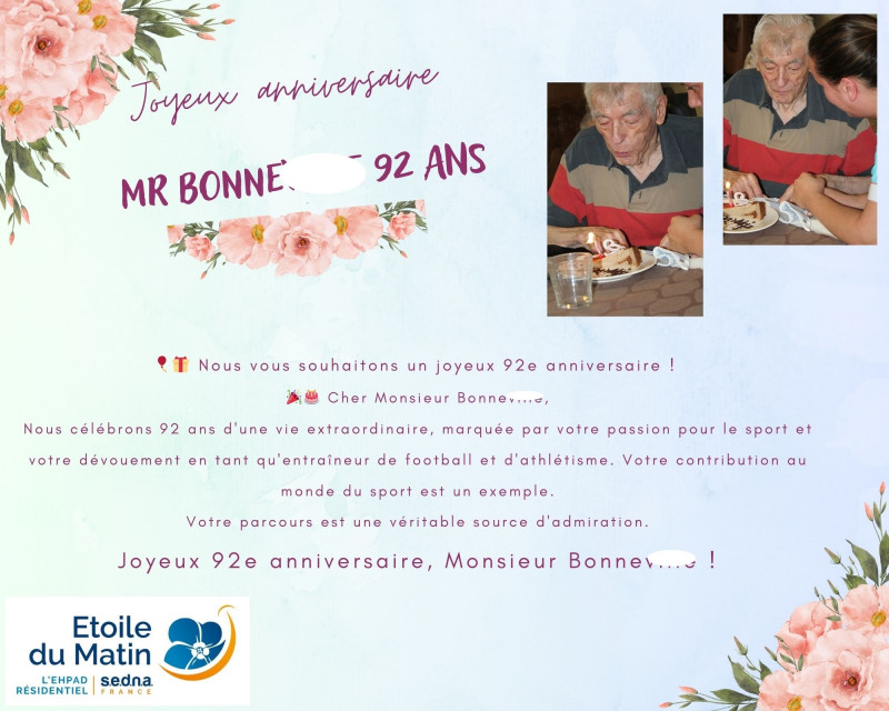 Joyeux 92e anniversaire, Monsieur Bonne.... !