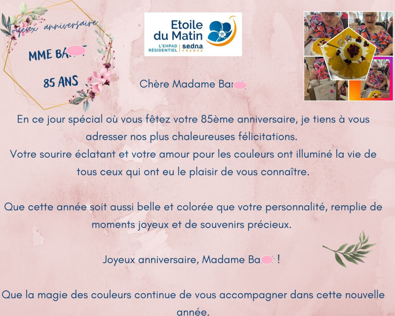 Joyeux anniversaire  Mme Bar.....85 ans