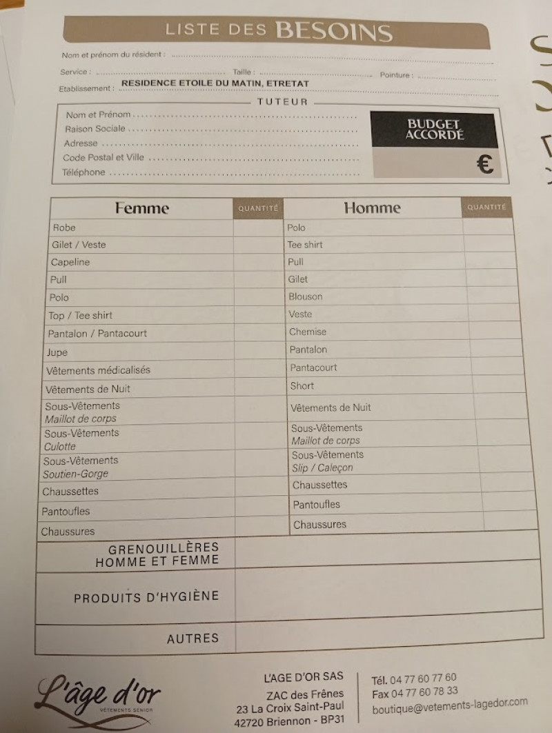 Séance shopping vêtements et chaussures avec la boutique L’Âge d’Or : lundi 9 mars 2026