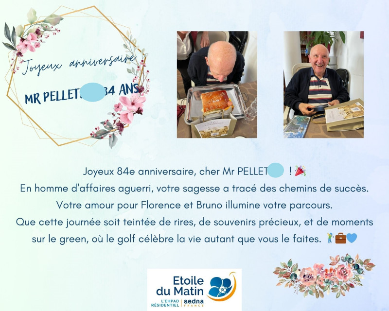 Joyeux 84e anniversaire, cher Mr PELLET....! 🎉