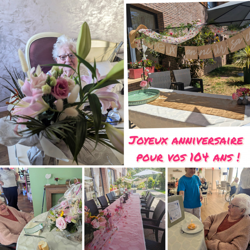 Les 104 ans de Mme G : une journée remplie d'attentions et de bonheur