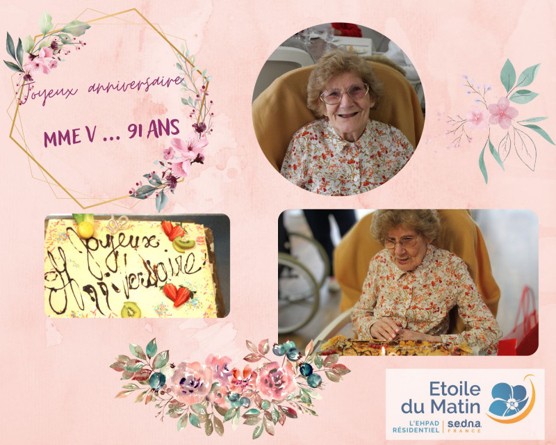 Joyeux 91e anniversaire, chère Madame V !