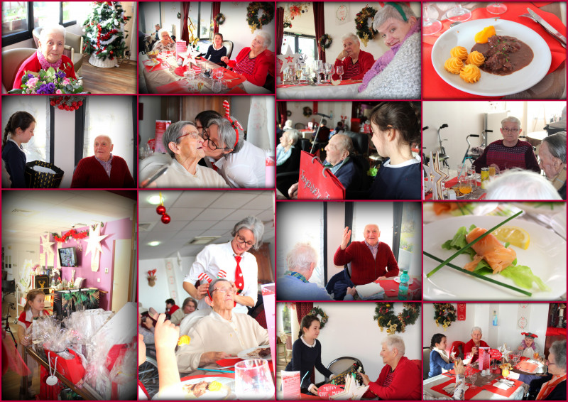 REPAS ET DISTRIBUTION DES CADEAUX DE NOËL A LA RÉSIDENCE