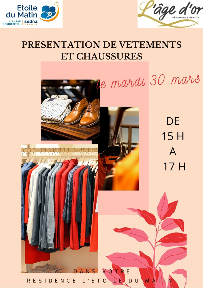 PROCHAINEMENT DANS VOTRE RÉSIDENCE : Vente de vêtements Age d’or