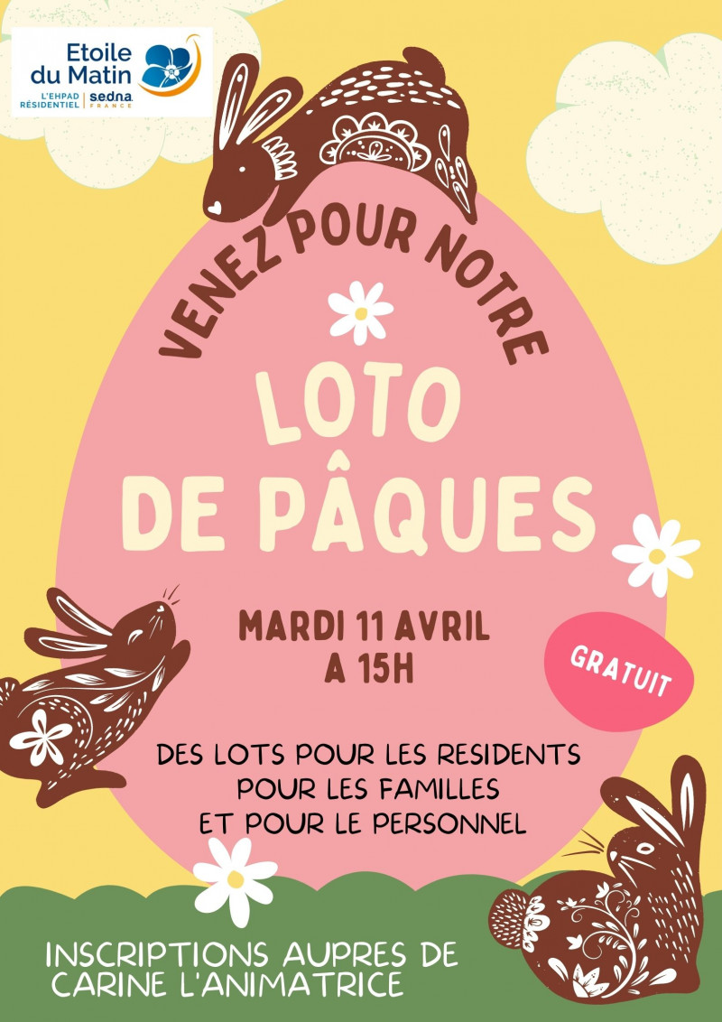 VENEZ POUR NOTRE LOTO DE PÂQUES