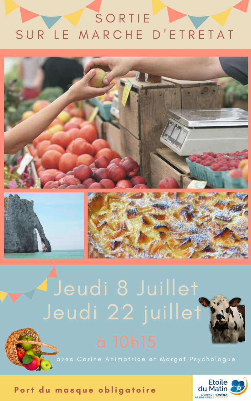 DATE DES SORTIES AU MARCHE D'ETRETAT EN JUILLET