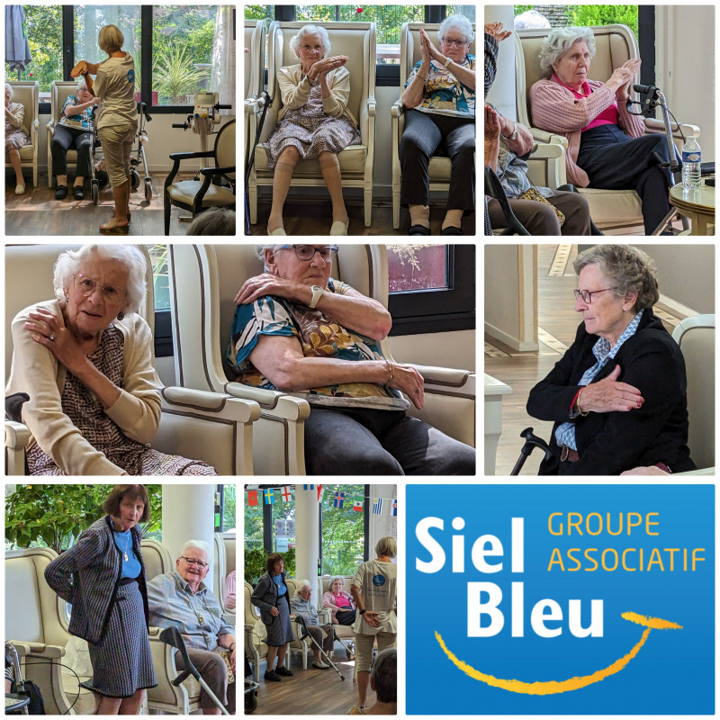 GYM SUR CHAISE AVEC SIEL BLEU