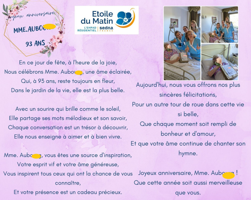 joyeux anniversaire  Mme.AUB..... 93 ans !